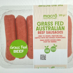 Macro Grass Fed Australian Beef sausages